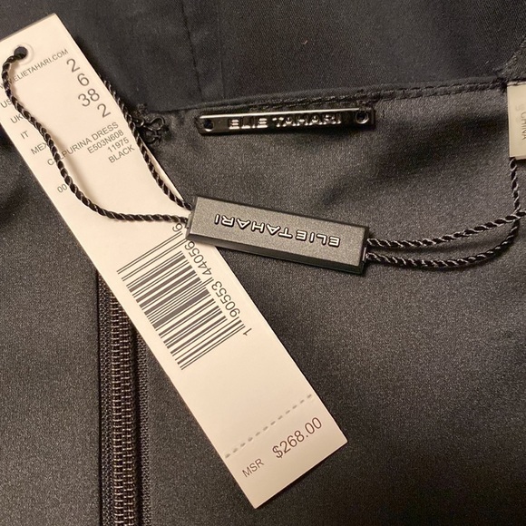 Elie Tahari Black Square Neck Sheath Dress size 2 New Sleeveless - Picture 10 of 12